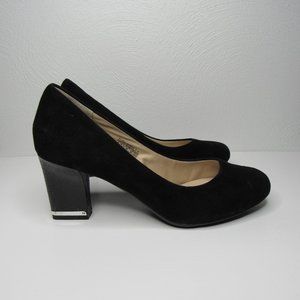 ROCKPORT Adiprene by Adidas Black Suede Pumps Leather Heels Croc Print Size 9